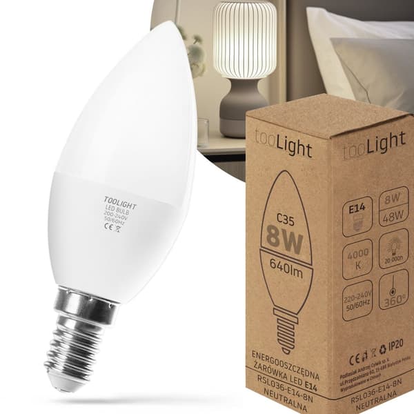 Led-Lamppu Neutraali 8W E14 230V Rsl035