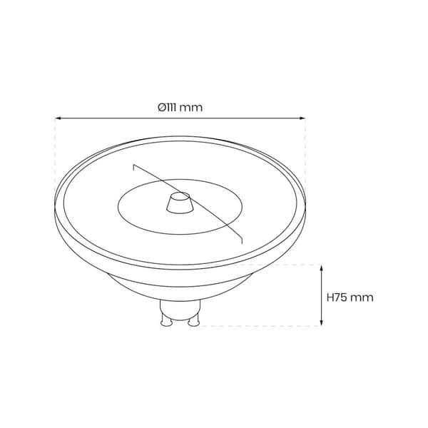 AR111 Pære - 10,5W GU10 4000K/ Sort med reflektor