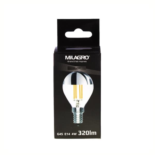 LED Filament Pære 4W G45 E14 2700K TOP SØLV