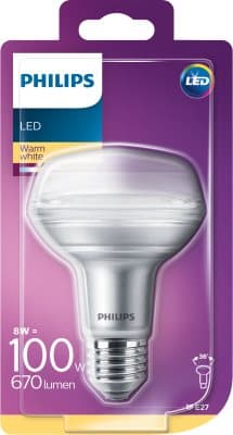 Philips LED CLA 8W (100W) R80 E27 WW 36D reflektorlampe