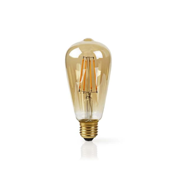 Nedis WIFILF10GDST64 Wi-fi Smart LED-lampa med glödtråd E27 St64 5 W 500 Lm