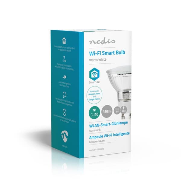Nedis WIFILW11CRGU10 Wi-Fi Smart LED-pære Varm hvid Gu10