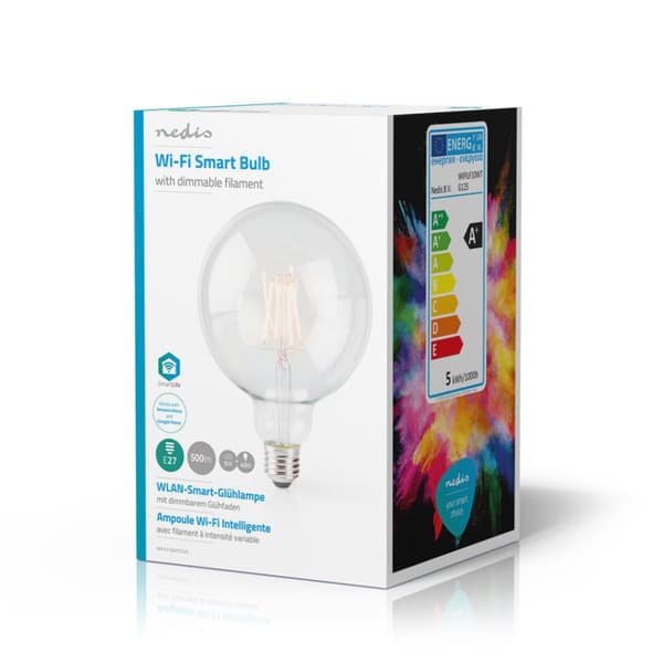 Nedis WIFILF10WTG125 Wi-Fi Smart LED-hehkulamppu E27 125mm 5W 500 Lm