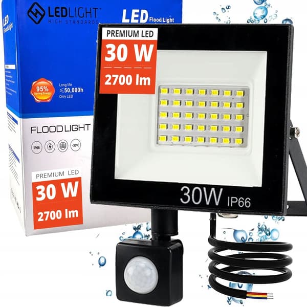 HALOGEN LED Floodlight SLIM MOTION SENSOR skymningssensor strålkastare