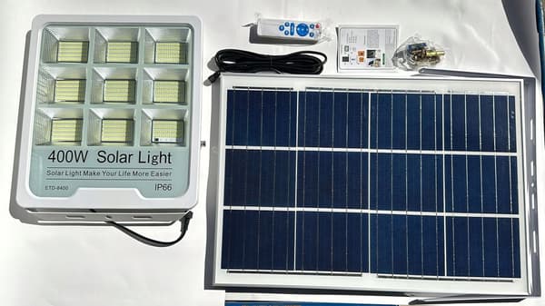 STÆRK STOR SOLARLAMPE LED GADEHAVE FJERNBETJENING HALOGEN SOLAR PREMIUM