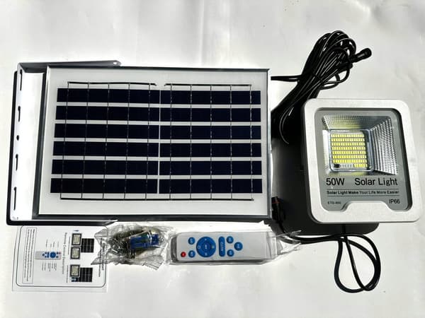 STÆRK STOR SOLARLAMPE LED GADEHAVE FJERNBETJENING HALOGEN SOLAR PREMIUM