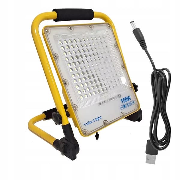 HALOGEN LED BÄRBAR 150W 230V + USB-KABEL KONSTRUKTIONSLAMPA BATTERI