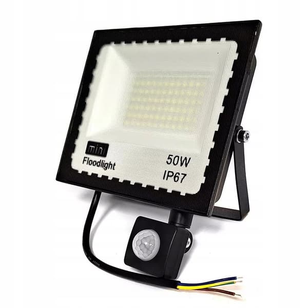 LED-UTOMHUSLAMPA MED RÖRELSESENSOR 50W DUSK IP65