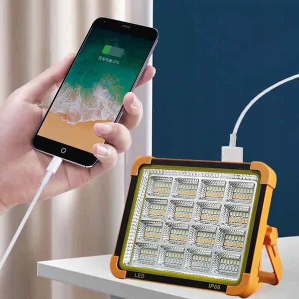 KANNETTAVA AURINKOHALOGEENIAKKU 150 W TEHOKAS JA SUUREKAPASITEETTINEN AKKU