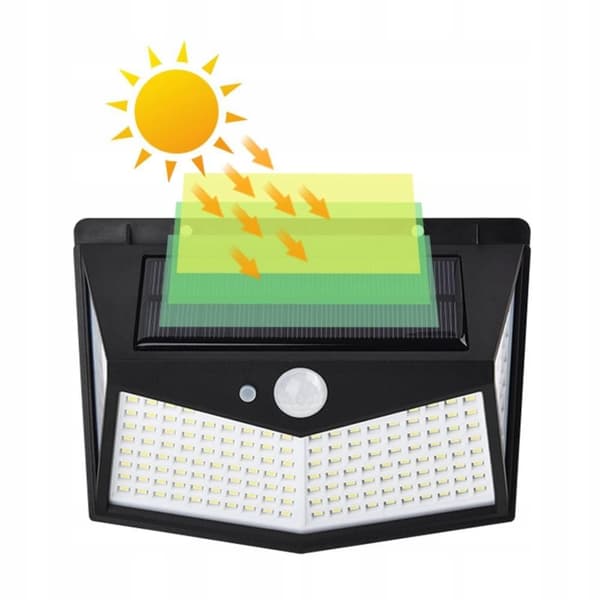 SOLKÄRLAMPA 64W SKYMNINGSRÖRELSESENSOR 212 LED