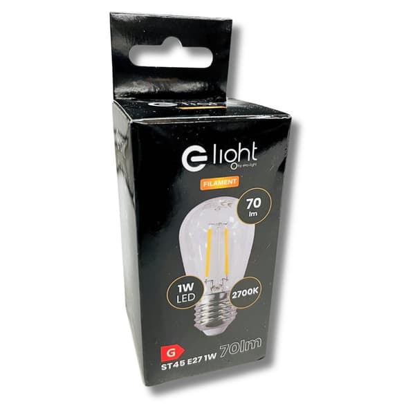 LED-pære med filament 1W ST45 E27 2700K til guirlander