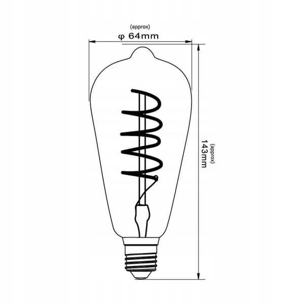 LED-pære GULD ST64 E27 4W 2700K spiralformet