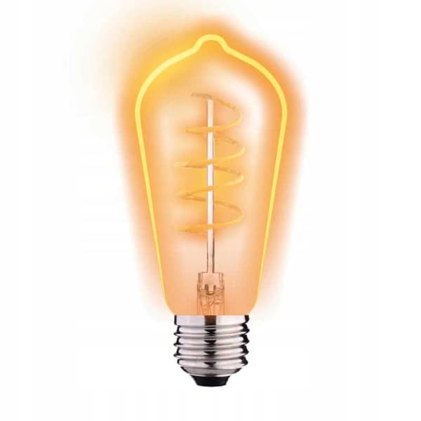 LED-pære GULD ST64 E27 4W 2700K spiralformet
