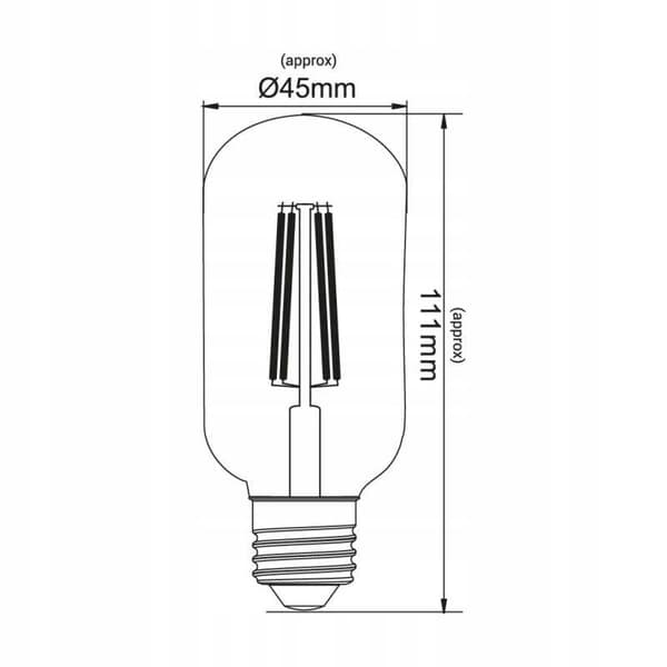 Filament LED GULD T40 pære rør E27 4W 2700K