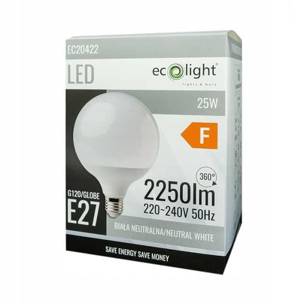 LED-pære G120 GLOBE E27 25W 4000K 2250lm