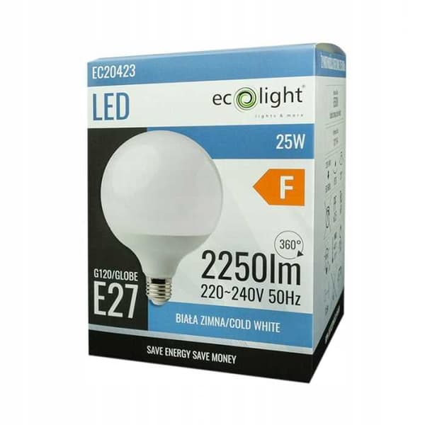 LED-lamppu G120 GLOBE E27 25W 6500K 2250lm
