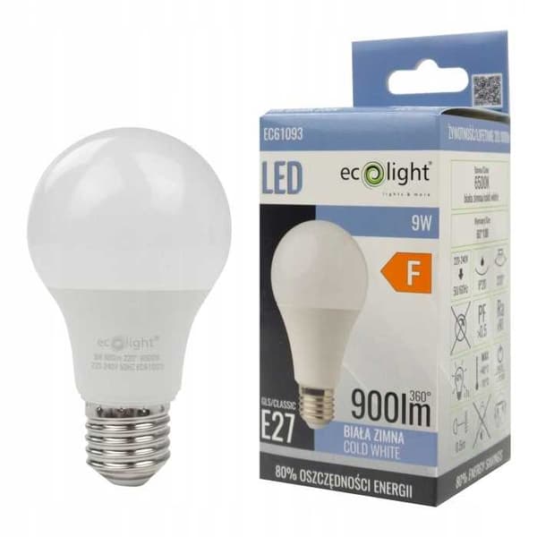 A60LED E27 9W 6500K Eco-pære