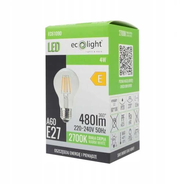 LED-pære FILAMENT GLS A60 E27 4W 2700K