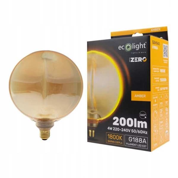 LED-lampa SERIE ZERO 4W 200lm E27 G188 Bärnsten