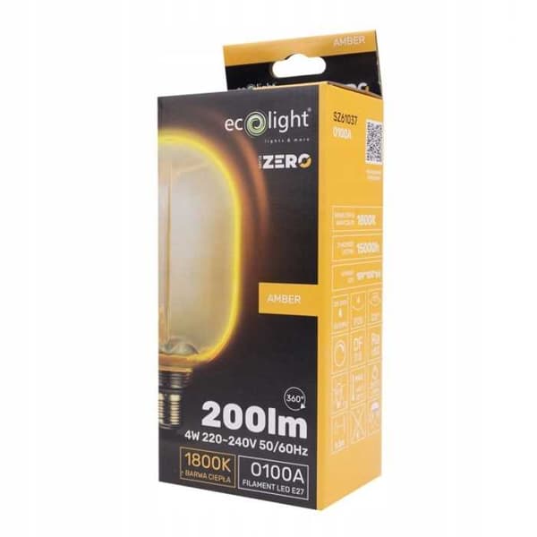 LED-pære SERIE ZERO 4W 200lm E27 O100 Rav
