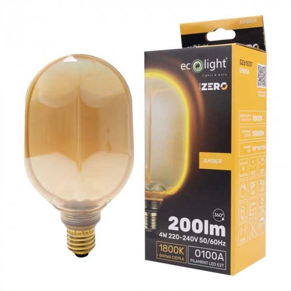 LED-pære SERIE ZERO 4W 200lm E27 O100 Rav