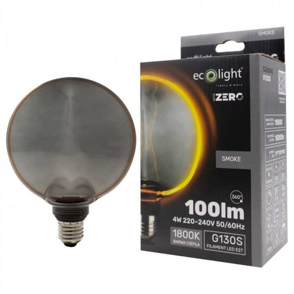 LED-pære SERIE ZERO 4W 100lm E27 G130 Røg