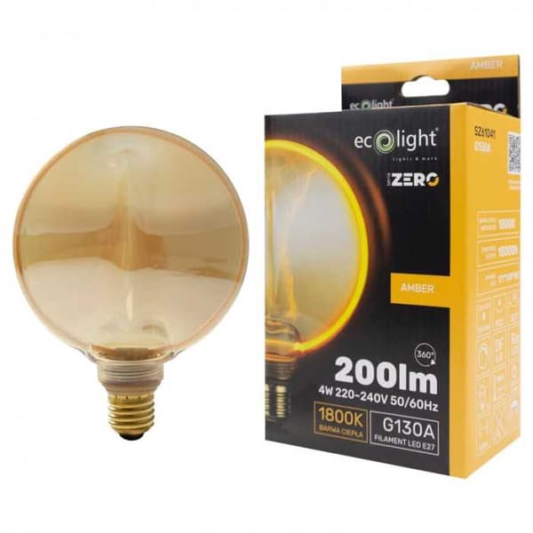 LED-pære SERIE ZERO 4W 200lm E27 G130 Rav