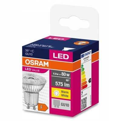 OSRAM GU10 LED-pære 6,9w 3000K 36° GLAS