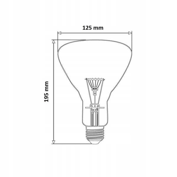 Glödlampa E27 230V 175W RADIATOR RÖD