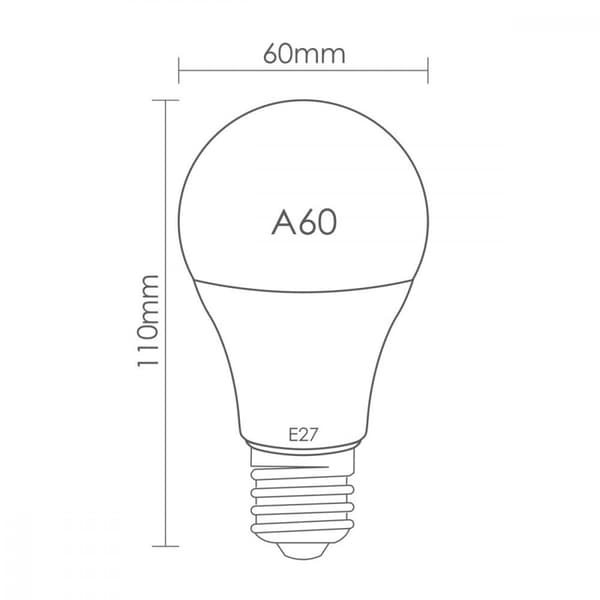 LED-pære A60 RGB E27 8W + EcoLight fjernbetjening