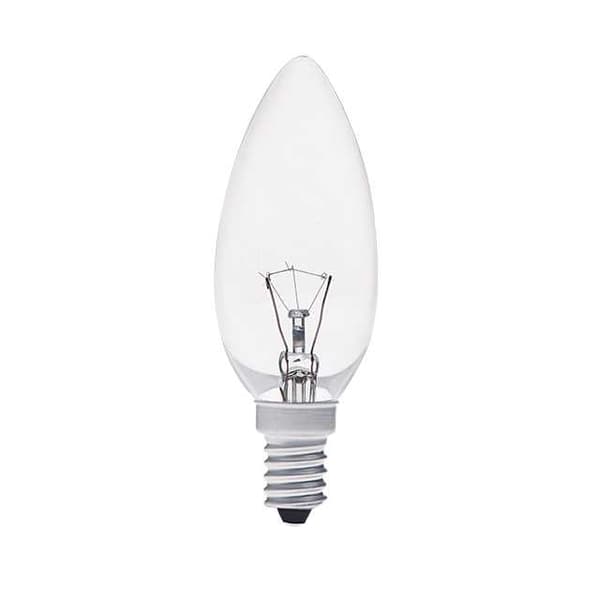Sæt med 10x kertepære transparent SPP 40W E14