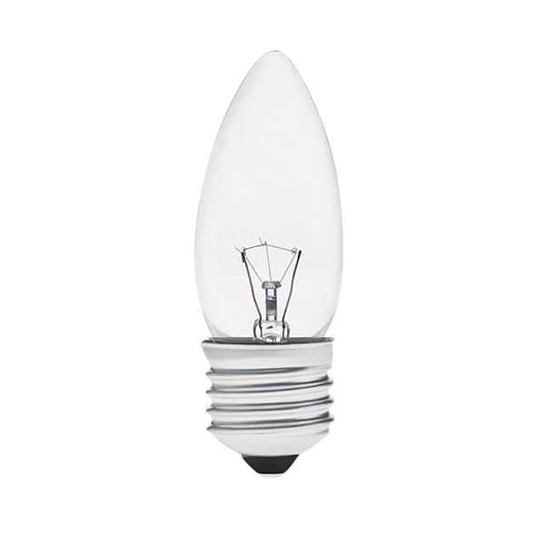 Sæt med 10x kertepære transparent SPP E27 60W