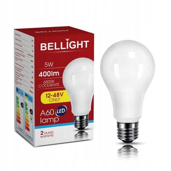 LED-lampa 5W 6500K 12V/24V/36V/48V AC/DC
