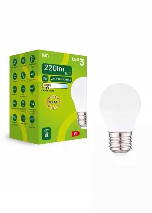 LED-pære G45 E27 3W KUGLE 220lm 3000K INQ