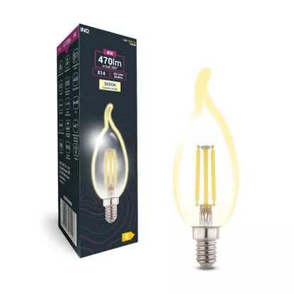 Filament LED C37 Flame Pære BXS E14 4W 3000K