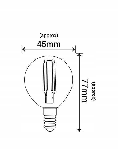 LED-pære med glødetråd G45 kugle E14 5,5W 4000K