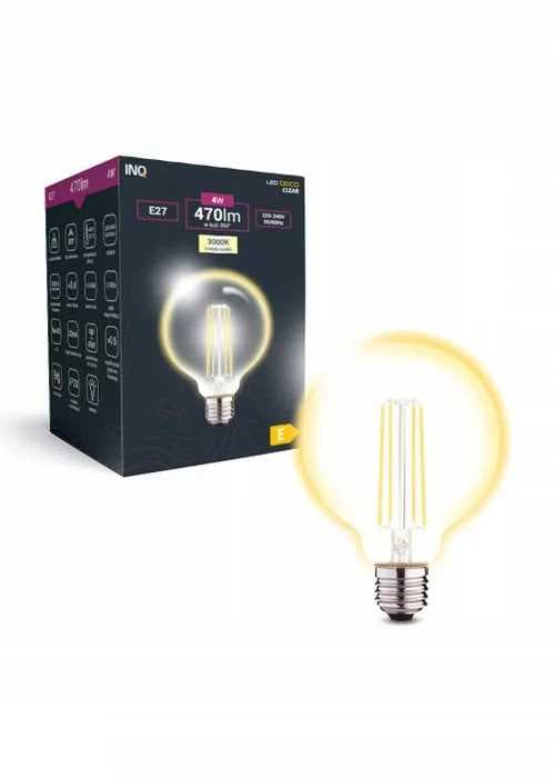 LED-filamenttilamppu G80, pallomainen, E27, 4W, 3000K