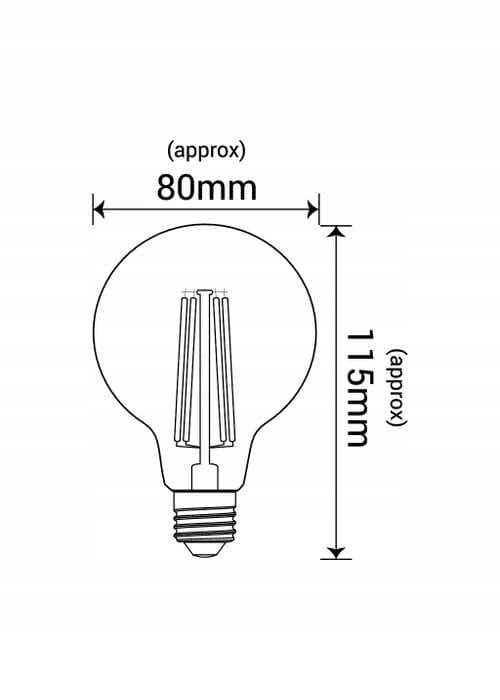 LED-pære GULD G80 globeformet E27 6,5W 2700K
