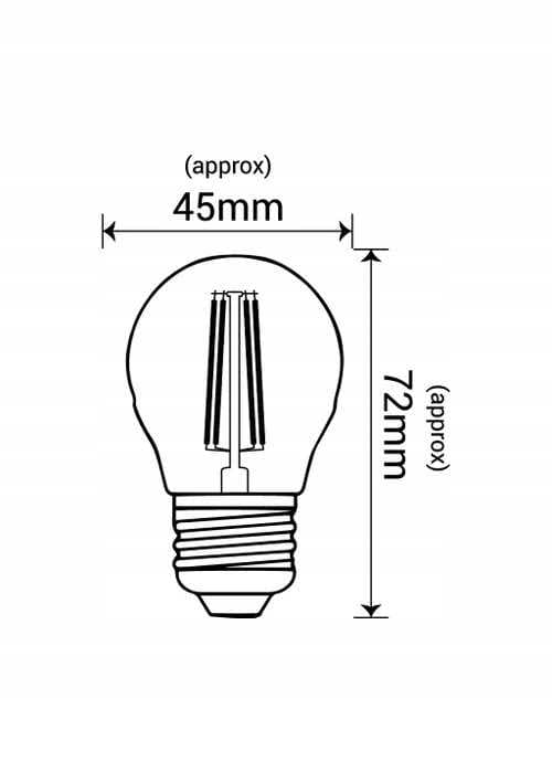 Filament LED GULD G45 glödlampa kula E27 4W 2700K