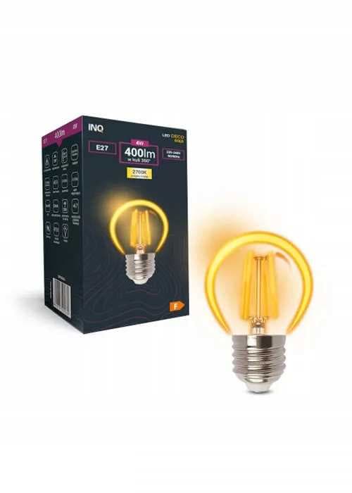 Filament LED GULD G45 glödlampa kula E27 4W 2700K