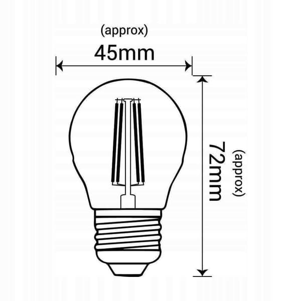 LED-pære med glødetråd G45 kugle E27 4W 4000K