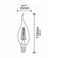 Miniatyrbillede 3 af 3: LED-pære C37 flamme MAT E14 4W 4000K