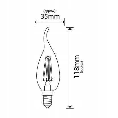 LED-pære C37 flamme MAT E14 4W 4000K