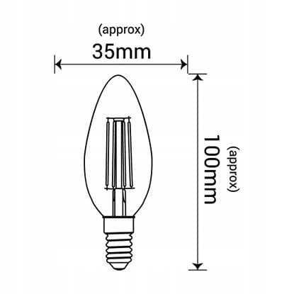 Filamentti-LED-kultainen C37-kynttilälamppu E14 5,5 W