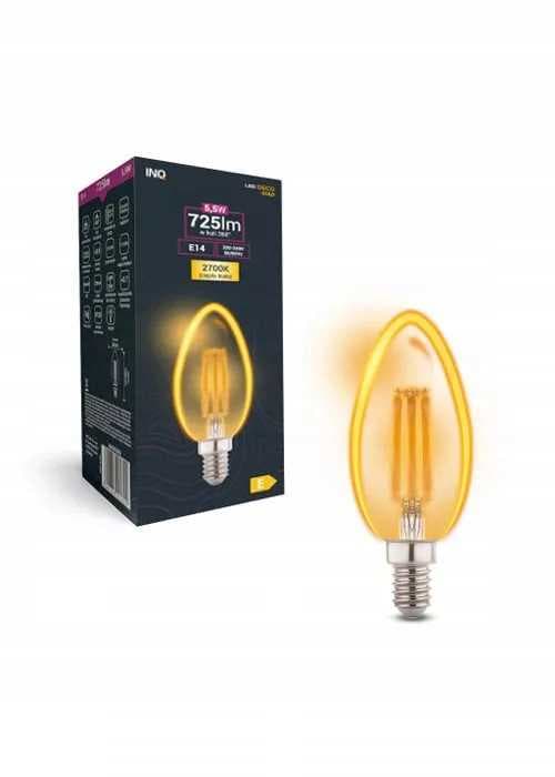 Filamentti-LED-kultainen C37-kynttilälamppu E14 5,5 W