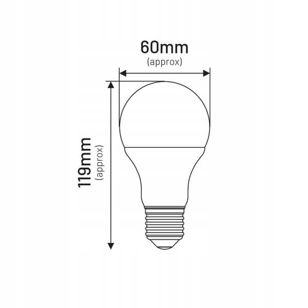 LED-lampa A60 E27 12W Glödlampa 1160 LM 6000K