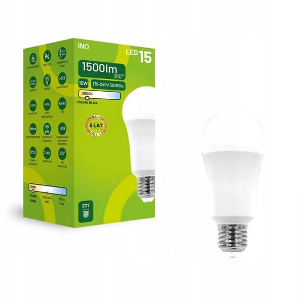 LED-lamppu A60 E27 15W LAMPPU 1500LM 3000K