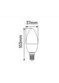 Miniatyrbillede 3 af 3: LED-pære C37 E14 6W KEARTE 490lm 4000K INQ