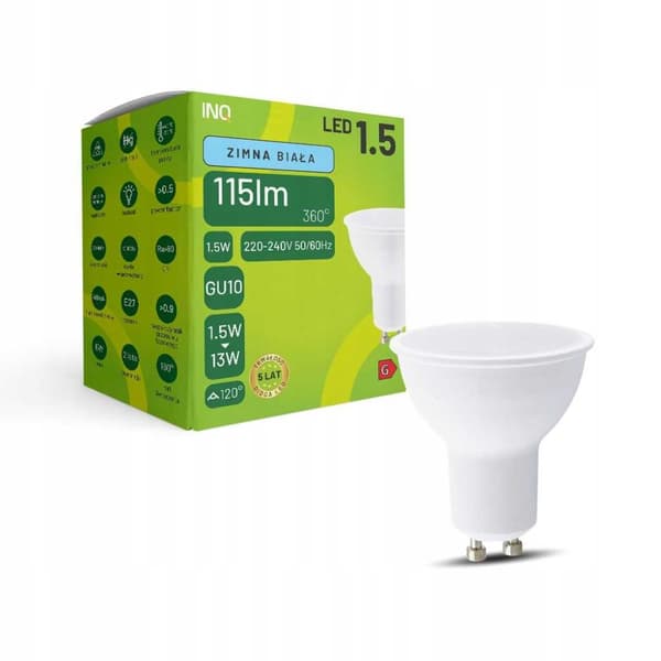 LED-lamppu MR16 GU10 1,5 W 115 lm 6500 K INQ