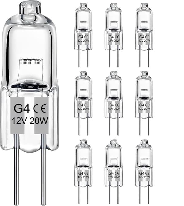 OBOSOE G4 halogenlamper, pærer, varm hvid 2800K, flimmerfri, 10/20W